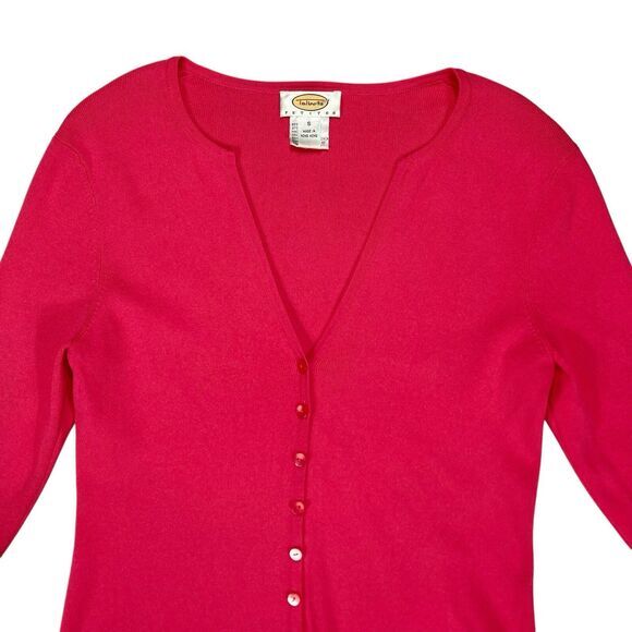 Talbots Cardigan Womens S Dark Pink Classic Academia Smart Casual Preppy Sweater - Picture 2 of 16